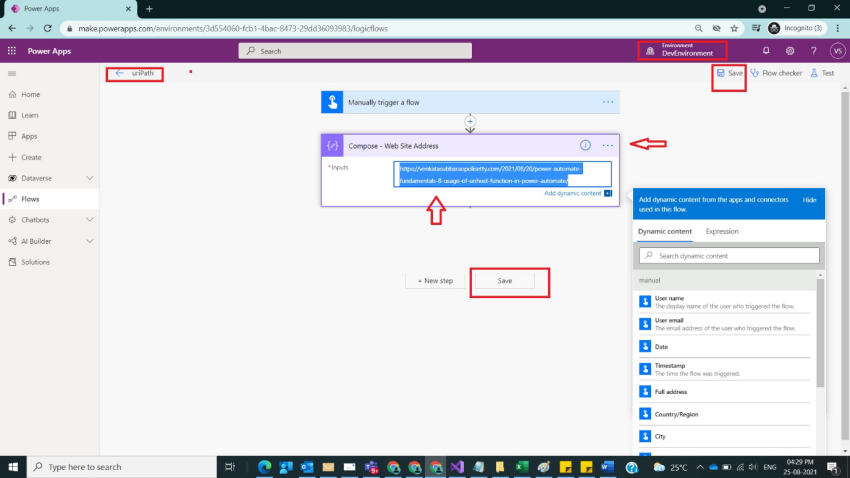 Usage of uriPath Function in Power Automate